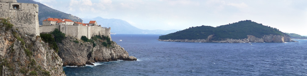 Dubrovnik coast line and Lokrum Island