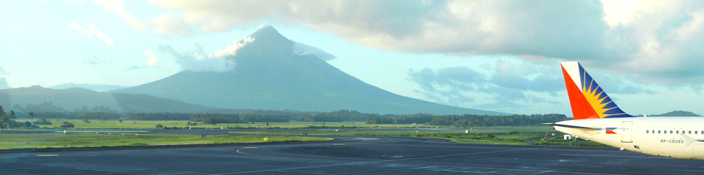 Mt Mayon (2463m elevation) as seen from Bicol International Airport (some 24km away)