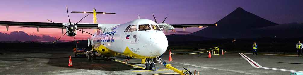 ATR 72 with Mt Mayon in the Background