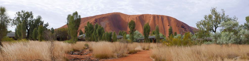 View of Uluru from the Uluru-Kata Tjuta National Park cultural centre