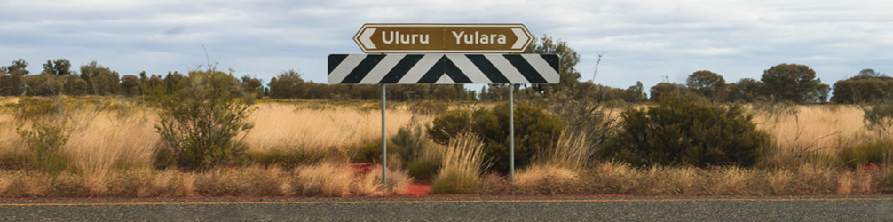 Road signs on Uluru road